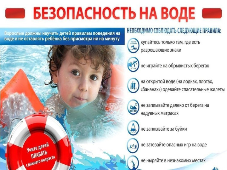 Памятка о соблюдении правил безопасности на водных объектах в летний период.